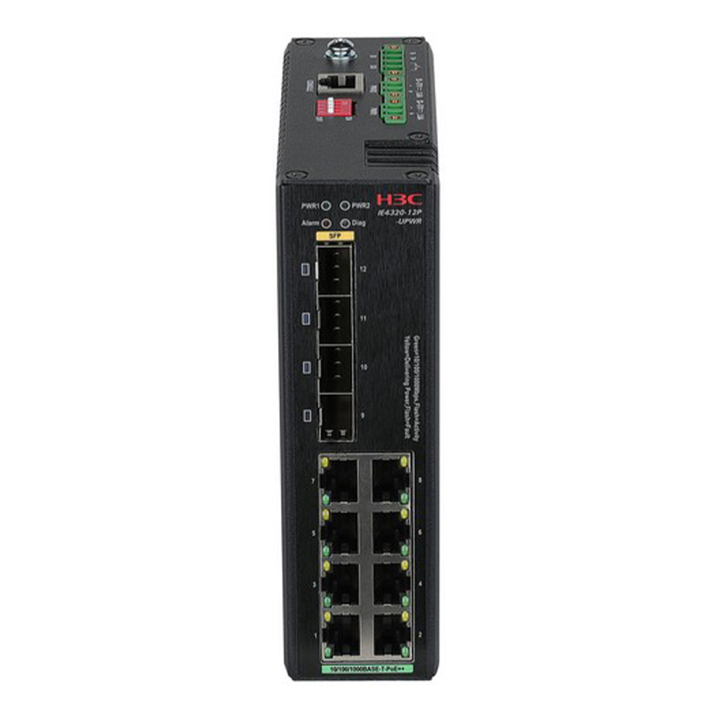 H3C IE4320-12P-UPWR 8口千兆电（单口60W供电，最大360W整机供电）+4口千兆光导轨式工业以太网交换机